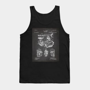 Vintage Revolver Patent - Gun Lover Firearms Shop Art - Black Chalkboard Tank Top